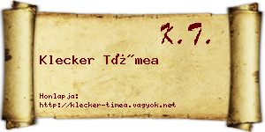 Klecker Tímea névjegykártya