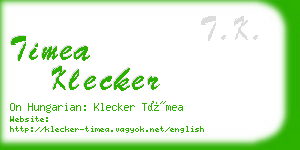 timea klecker business card